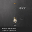 DecorBites™ Crystal Copper Pendant Lights Gold Home Decor Glass Hanging Lamp