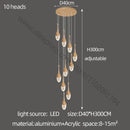 DecorBites™ Gold LED Staircase Chandelier | Luxury Large Living Room Pendant Lamp