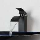 DecorBites™ Gradient Blue Glass Basin Faucet Set with Waterfall Mixer Taps
