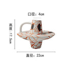 DecorBites™ Geometric Line Ceramic Vase with Fringe Decoration