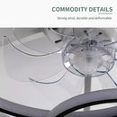 DecorBites™ LED Ceiling Fan with Remote Control, Modern Silent Lighting Fixture for Bedroom and Dining Room