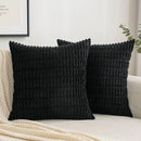 DecorBites™ Corduroy Striped Pillow Cover 18x18 Inch Luxury Cushion Case for Living Room