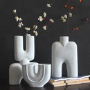 DecorBites™ Geometric Ceramic Vase | Irregular Ornaments | Room Decoration Accessories