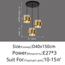 DecorBites™ Golden Pendant Lights for Aisle, Restaurant, Bedroom - Nordic Postmodern Minimalist Style