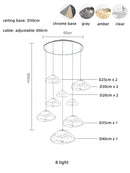 DecorBites™ Glass LED Chandelier Lighting for Modern Stairs, Dining Room, and Home Bar