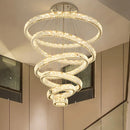 DecorBites™ Crystal LED Chandelier Rings Pendant Lamp Luxury Villa Stair Decoration