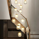 DecorBites™ Gold Crystal Staircase Chandelier | Luxury Indoor Lighting Fixtures