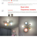 DecorBites™ Kids Nordic Glass Chandelier LED Ceiling Light - Blue Pink Cartoon Theme