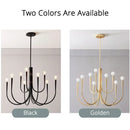 DecorBites™ Gold Metal Chandelier: Modern Nordic LED Lighting for Living Room, Kitchen, Dining Room