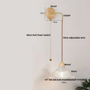 DecorBites™ Clear Glass LED Wall Lights with Wood Pull Chain Switch - Modern Copper Stair Light