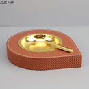 DecorBites™ Leather Desktop Ashtray: Stylish Smoking Accessory & Gift