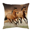 DecorBites™ Galloping Horse Pillowcase: Wild Horse Print Linen Cushion Cover for Home Decoration