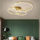 DecorBites™ Golden Coffee Round Circle LED Ceiling Light with Acrylic Lampshade - Creative Living Room Fixture