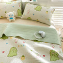 DecorBites™ Cartoon Print Foldable Bed Cover Set | Cotton Quilted Cushion Mat