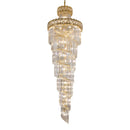 DecorBites™ Gold Stainless Steel Crystal Chandelier for Long Villa Staircase Lighting