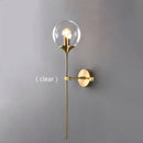 DecorBites™ Golden Round Glass Wall Sconce: Modern Nordic Lighting Fixture for Home Decor