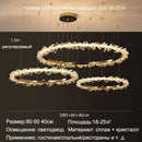 DecorBites™ Golden Crystal LED Round Chandelier for Luxury Indoor Lighting