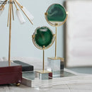 DecorBites™ Crystal Base Ornaments: Agate/Fluorite Artwork, Modern Crafts Room Decor