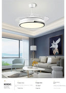 DecorBites™ Copper Ceiling Fan with Energy-saving Lighting, Modern Style, 6-speed Variab