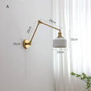 DecorBites™ Copper Swing Arm Wall Lights Sconce Up Down LED Modern Ceramic Lampshade