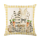 DecorBites™ Easter Bunny Rabbit Linen Cushion Cover 45x45cm - Flower Print Festival Pillowcase