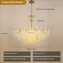 French modern gold and green crystal chandelier dining room light