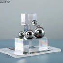 DecorBites™ Crystal Ladder Silver Ball Desk Ornament Geometric Block Room Decor