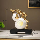DecorBites™ Golden Gourd Ceramic Sculpture - Modern Art Room Decor