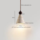 DecorBites™ LED Pendant Lamp Mid Century Modern Decor Yellow Travertine Wood Hanglamp