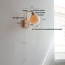 DecorBites™ Globe Ceramic Walnut Wood Wall Light with Pull Chain Switch and Rotatable Design