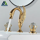 DecorBites™ Gold Swan Basin Faucet - Dual Crystal Handle Bathroom Mixer Tap - Cold/Hot Water