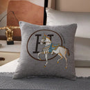 DecorBites™ Cotton Home Logo Cushion Cover Throw Pillow Cover House Decor Fur Living Room