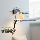 DecorBites™ Copper LED Wall Lights Pull Chain Switch Modern Bedside Lamp
