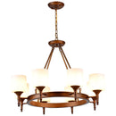 DecorBites™ Country Fabric Chandelier: Wrought Iron Bedroom Kitchen Living Room Ceiling Light