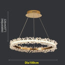 DecorBites™ Crystal Gold Ring LED Chandelier for Home Decoration Luxurious Living Room Dining Bedroom