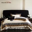 DecorBites™ Luxe Egyptian Cotton Bedding Set - Full Queen King Duvet Cover Flat Sheet Pillowcases