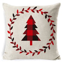 DecorBites™ Elk Print Linen Pillowcase: Festive Christmas Cushion Cover for Sofa - 2023 New Year Decor
