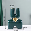 DecorBites™ Gold Geometry Ceramic Vase Desk Decoration Modern Floral Room Decor Vase