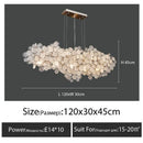 DecorBites™ Glass Led Chandelier: Modern Luxury Designer Pendant Lights for Living Room, Bedroom, Study