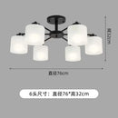 DecorBites™ LED Black/Gold Ceiling Chandelier with Lampshade for Elegant Living Room Decor
