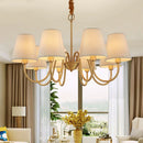 DecorBites™ Copper Ceiling Chandelier with Fabric Lampshade for Living Room and Bedroom