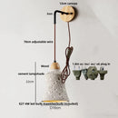 DecorBites™ Cement Wood Wall Light Pull Chain Switch Adjustable Socket Nordic Modern Provencal