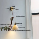 DecorBites™ Adjustable LED Wall Light Clear Glass Copper Bedside Lamp