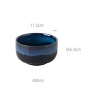 DecorBites™ Japanese Blue Ceramic Tableware Set - Rice Bowl, Plate, Spoon, Udon Ramen Bowl, Soup Dish