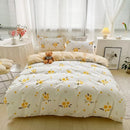 DecorBites™ Flowers Print Cotton King Size Bedding Set, Soft & Comfortable Duvet Cover Set