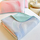 DecorBites™ Dreamy Gradient Single Bedspread: Anti-Slip, Thick Quilted Mattress with Four Season Versatility