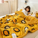 DecorBites™ Cotton Floral Double Quilt | Retro Soothe Doudou Bedding Blanket