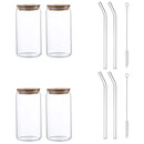 DecorBites™ Glass Drink Cup with Bamboo Lid - High Borosilicate Glass Tea Juice Coffee Mug