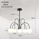DecorBites™ LED Glass Ball Ceiling Chandelier for Home Decor Lighting