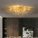 DecorBites™ Gold Crystal LED Ceiling Chandelier for Elegant Spaces